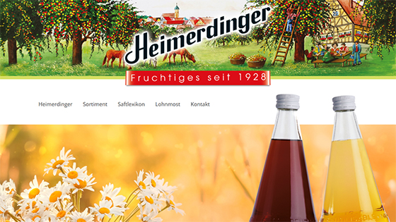 Webseite Bayer Gemüse- und Fruchtsaft GmbH