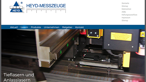 Webseite HEYD Messzeuge GmbH
